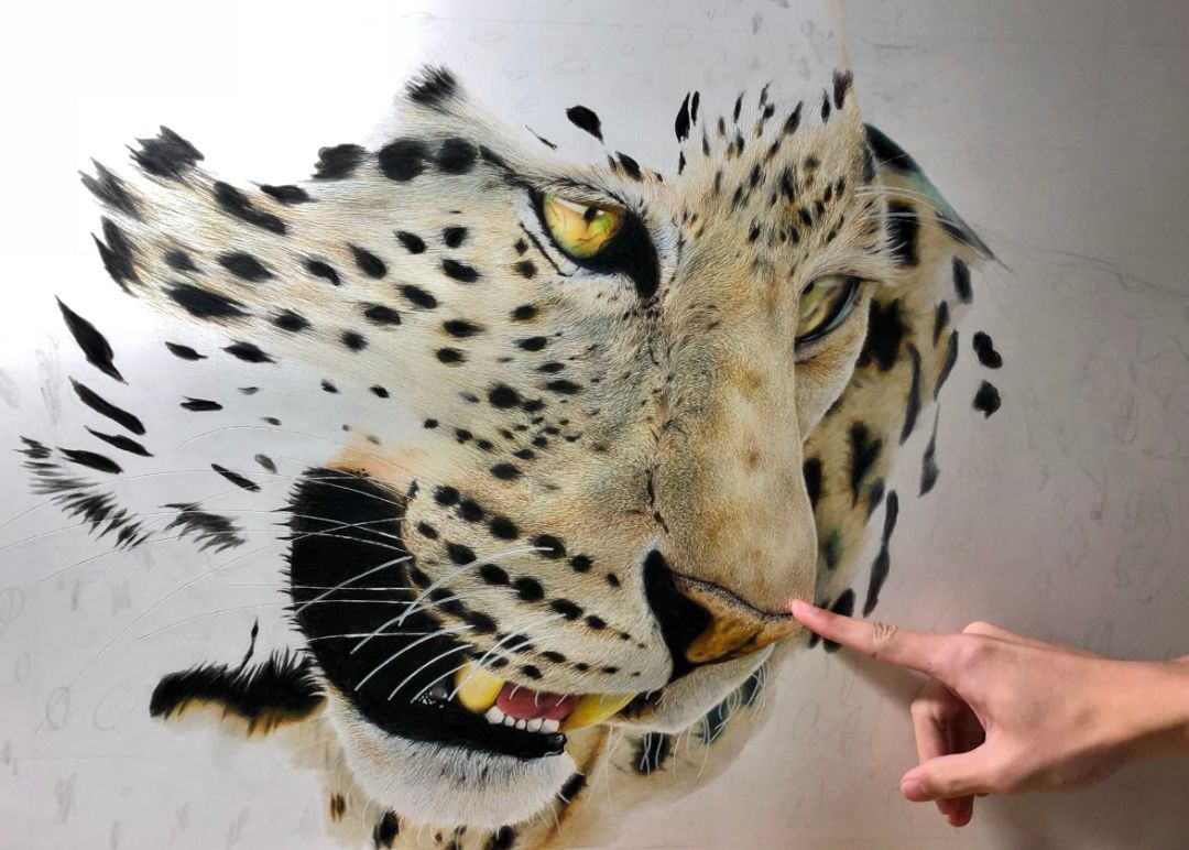 失明女孩铅笔画,手绘眼睛流泪铅笔画