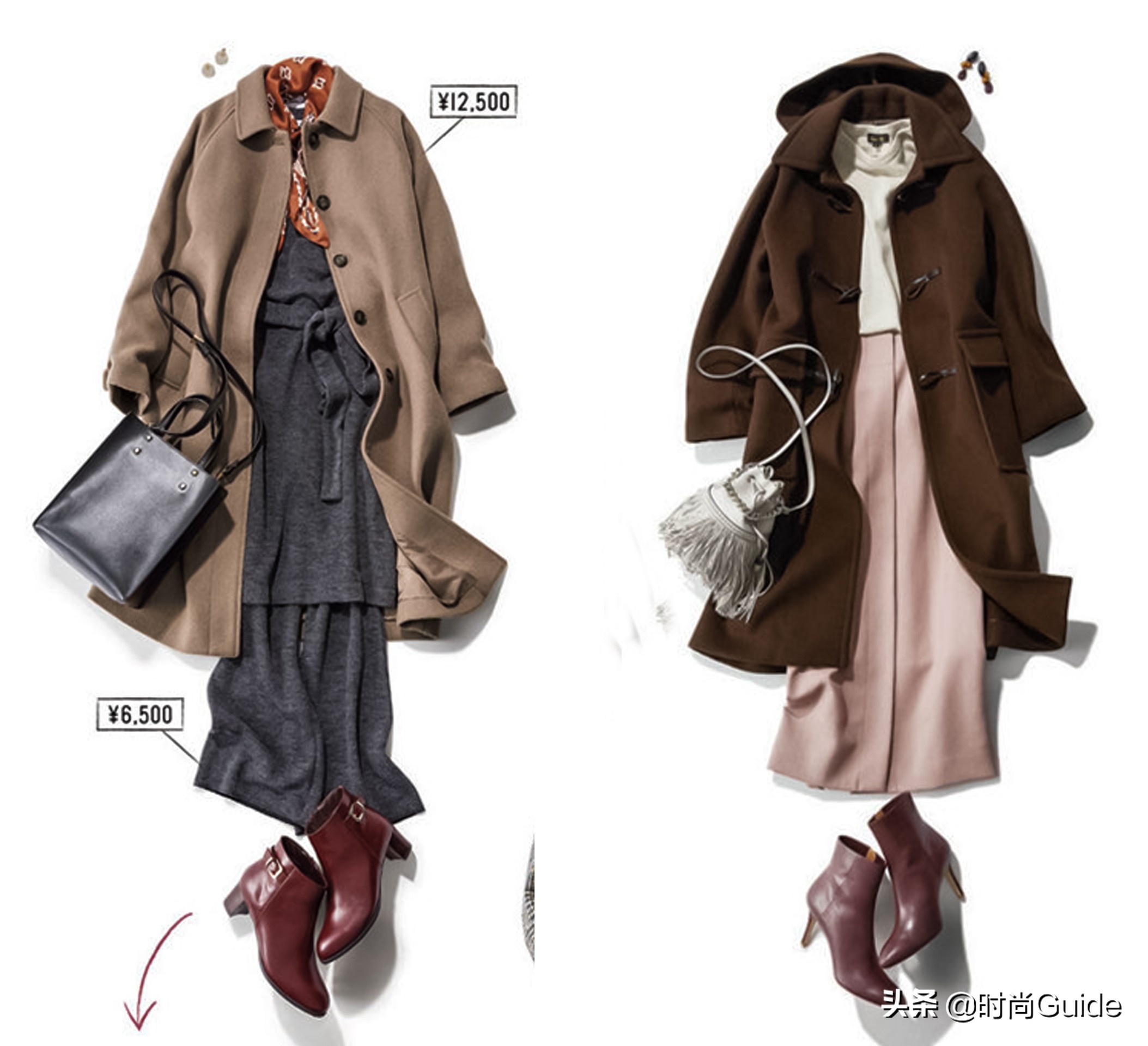 棕色靴子搭配红色小香风,复古深棕色和烟灰色靴子好搭吗
