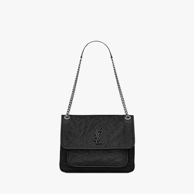 圣罗兰ysl鳄鱼压纹日落链条包,ysl圣罗兰鱼子酱玫红色链条包