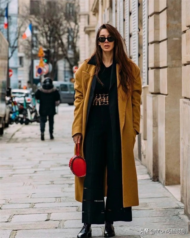阔腿裤复古小个子春秋款,阔腿裤搭配中长款大衣