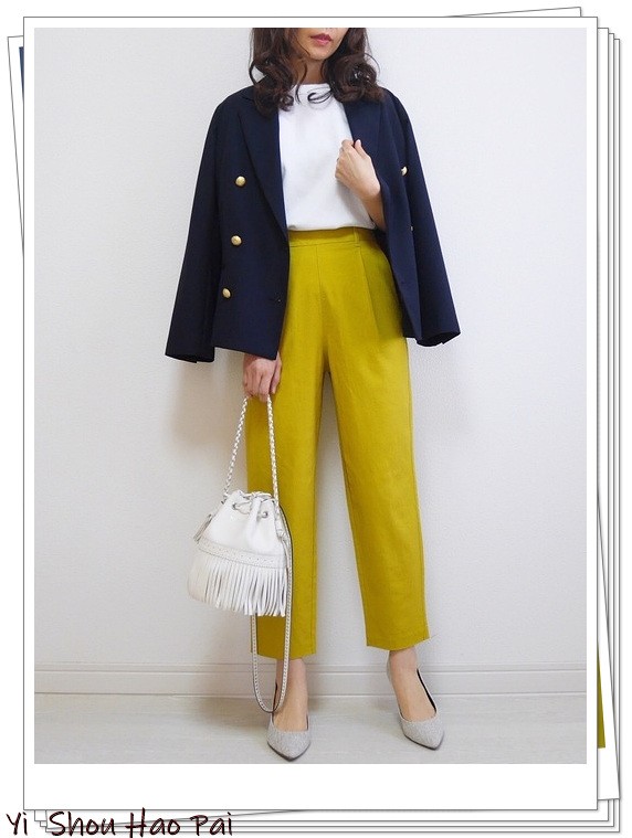 亚麻垂感裤搭配,杏色阔腿亚麻裤的搭配