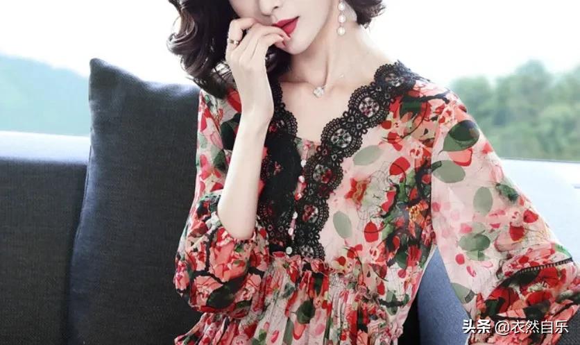 2020年流行的碎花裙子半身裙,今年最流行的雪纺裙碎花