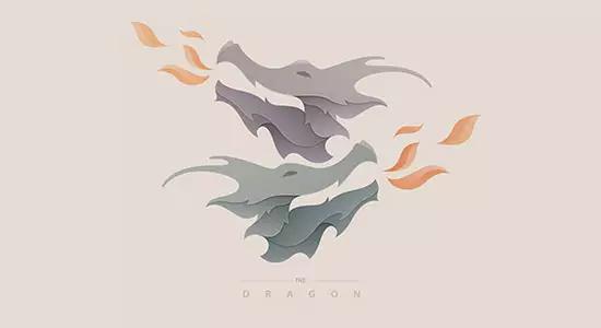 以龙为元素的logo图片,龙logo极简设计