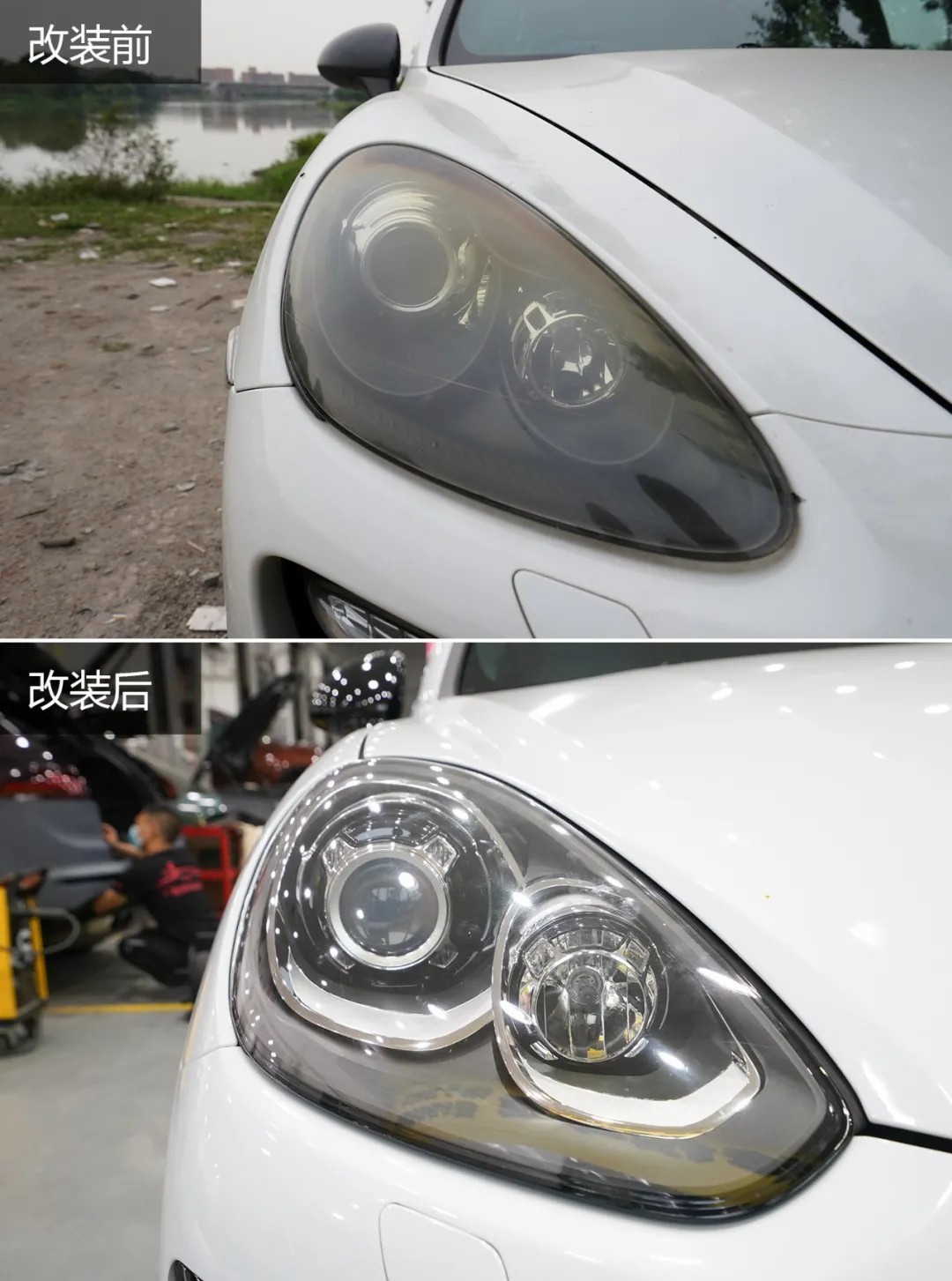 13年卡宴翻新后黑色外观,13年保时捷卡宴翻新