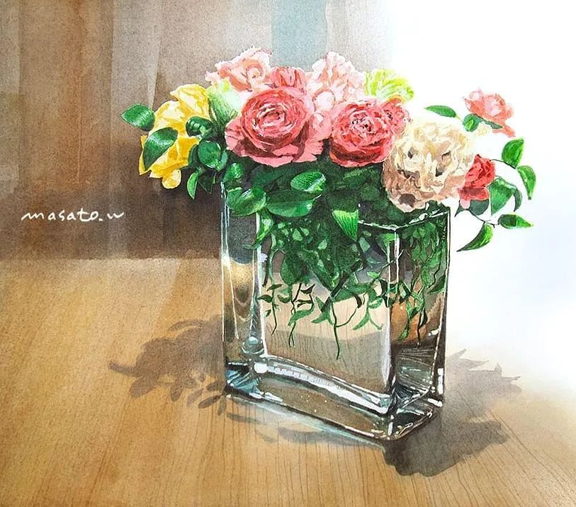 水彩大师笔下的花卉,简单唯美的水彩花卉