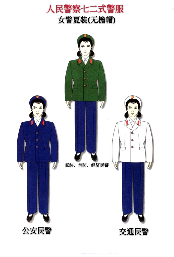 金色盾牌热血铸就人民警察历届警服,二,1972.2-1989.6