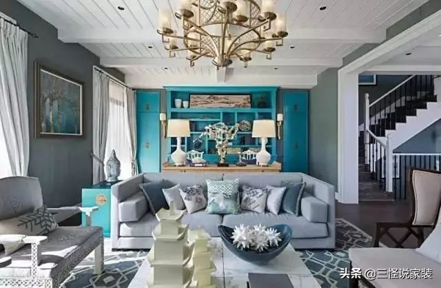 电视背景墙与沙发墙不对称效果图,现在装修沙发背景墙流行什么风格