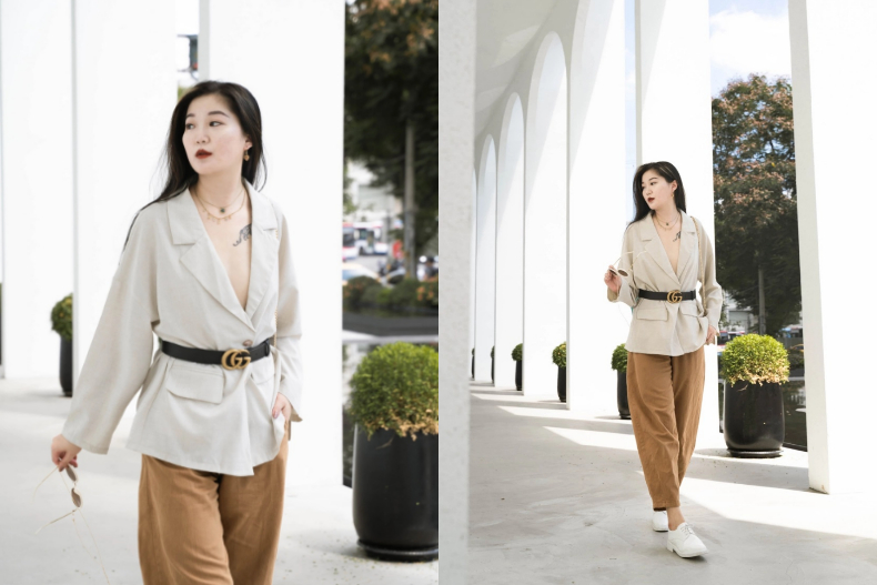 gucci皮带穿搭,gucci双g皮带搭配男士