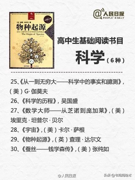 人民日报推荐1-9年级必读书单,人民日报推荐7-9年级中学生书单