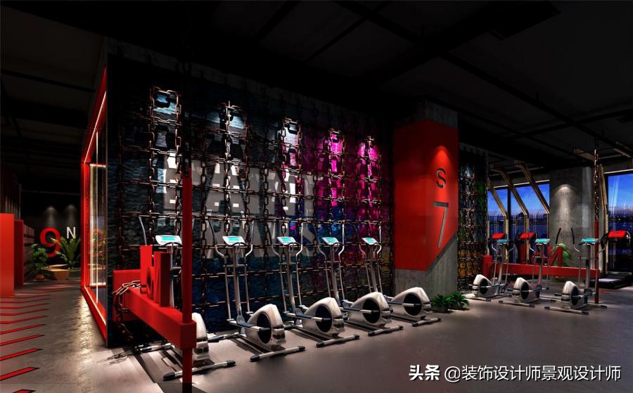 公司健身房设计效果图,书房健身房二合一设计效果图