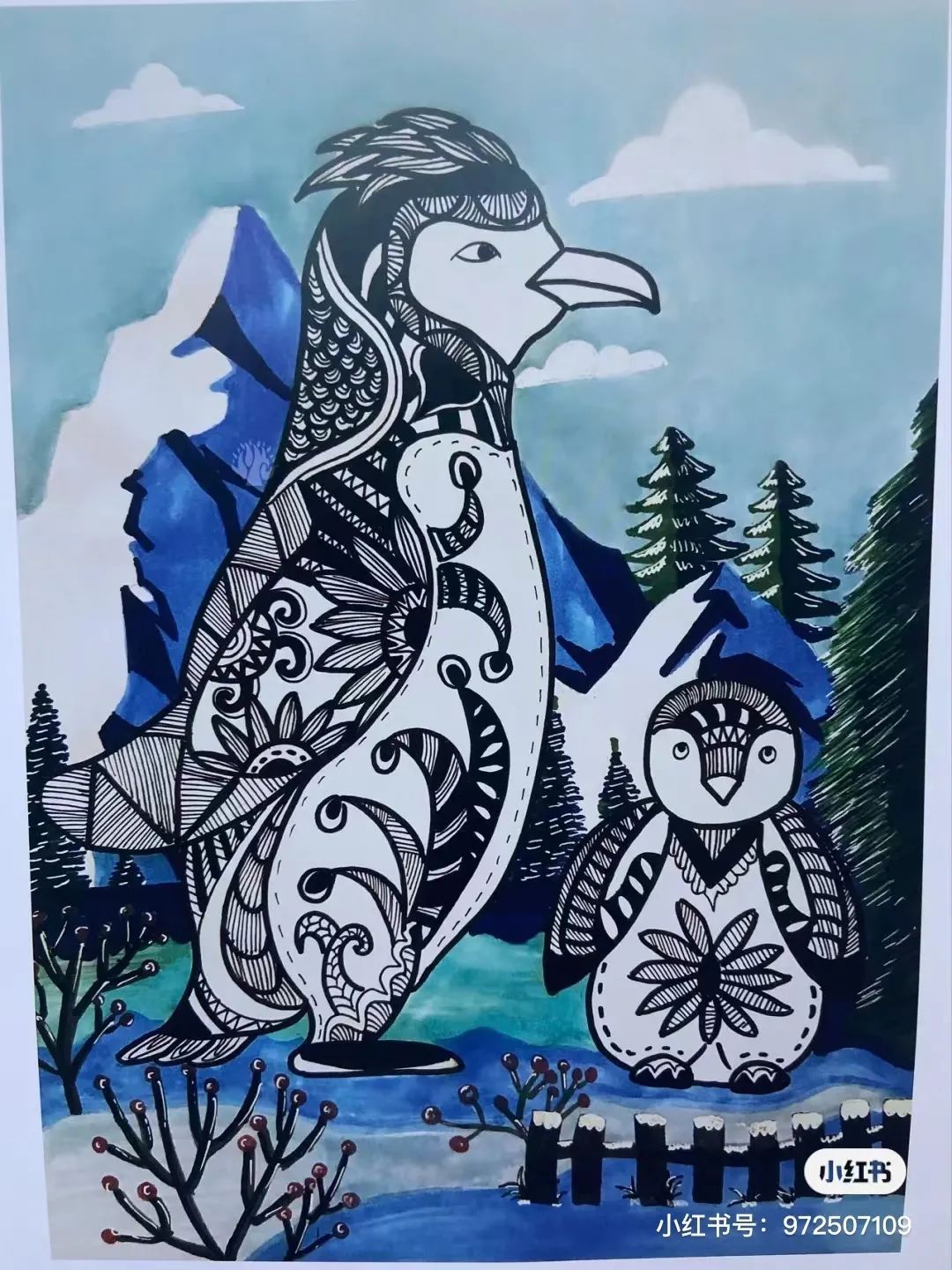 线描绘画大师绘画图片,国外线描花卉素材图片