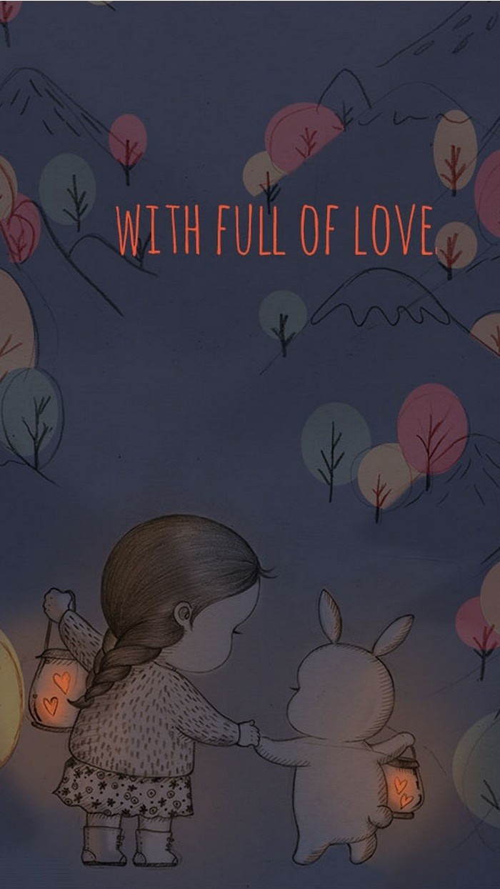 少女与兔子插画,兔子手绘创意插画