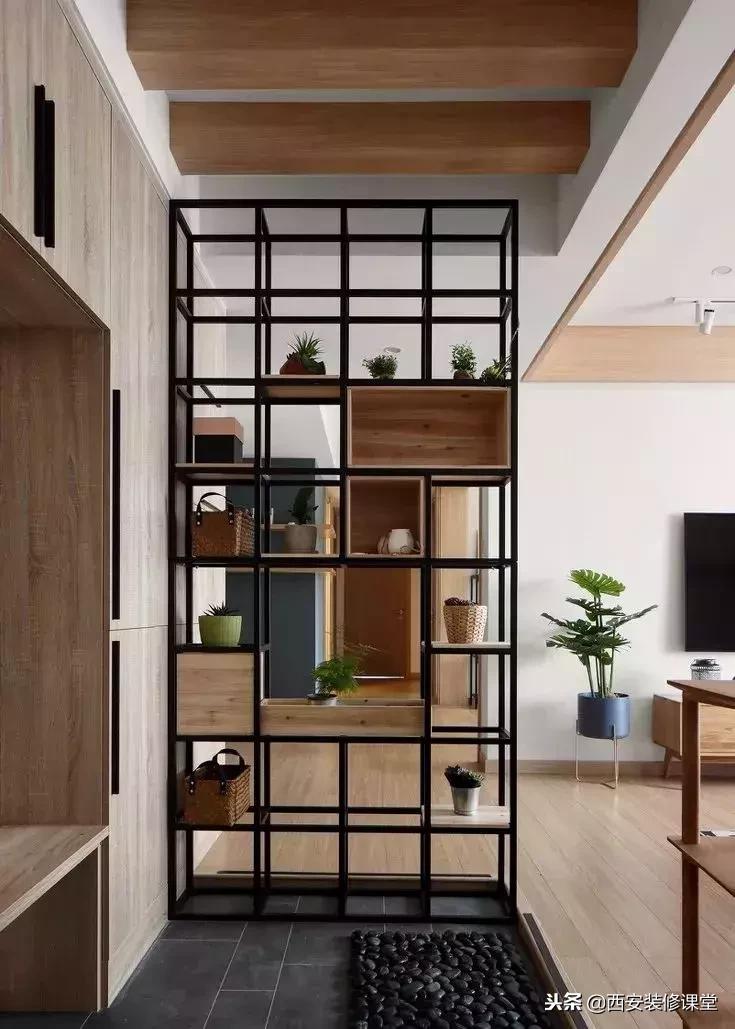 进门餐厅屏风隔断效果图轻奢,进门正对卫生间屏风隔断效果图