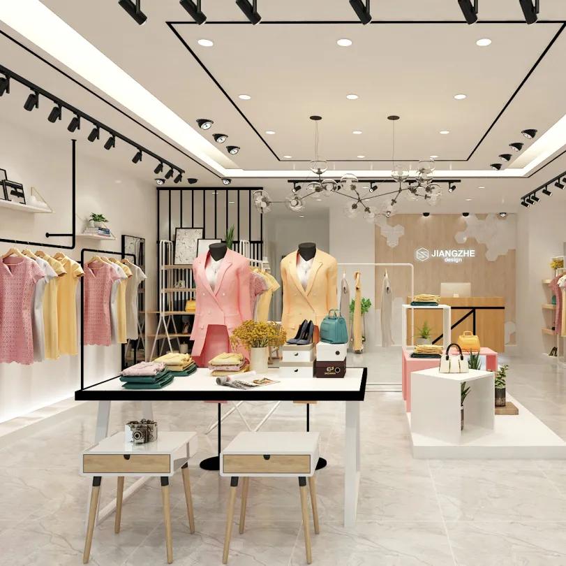 简约服装展示架,好看不锈钢展示架衣帽架