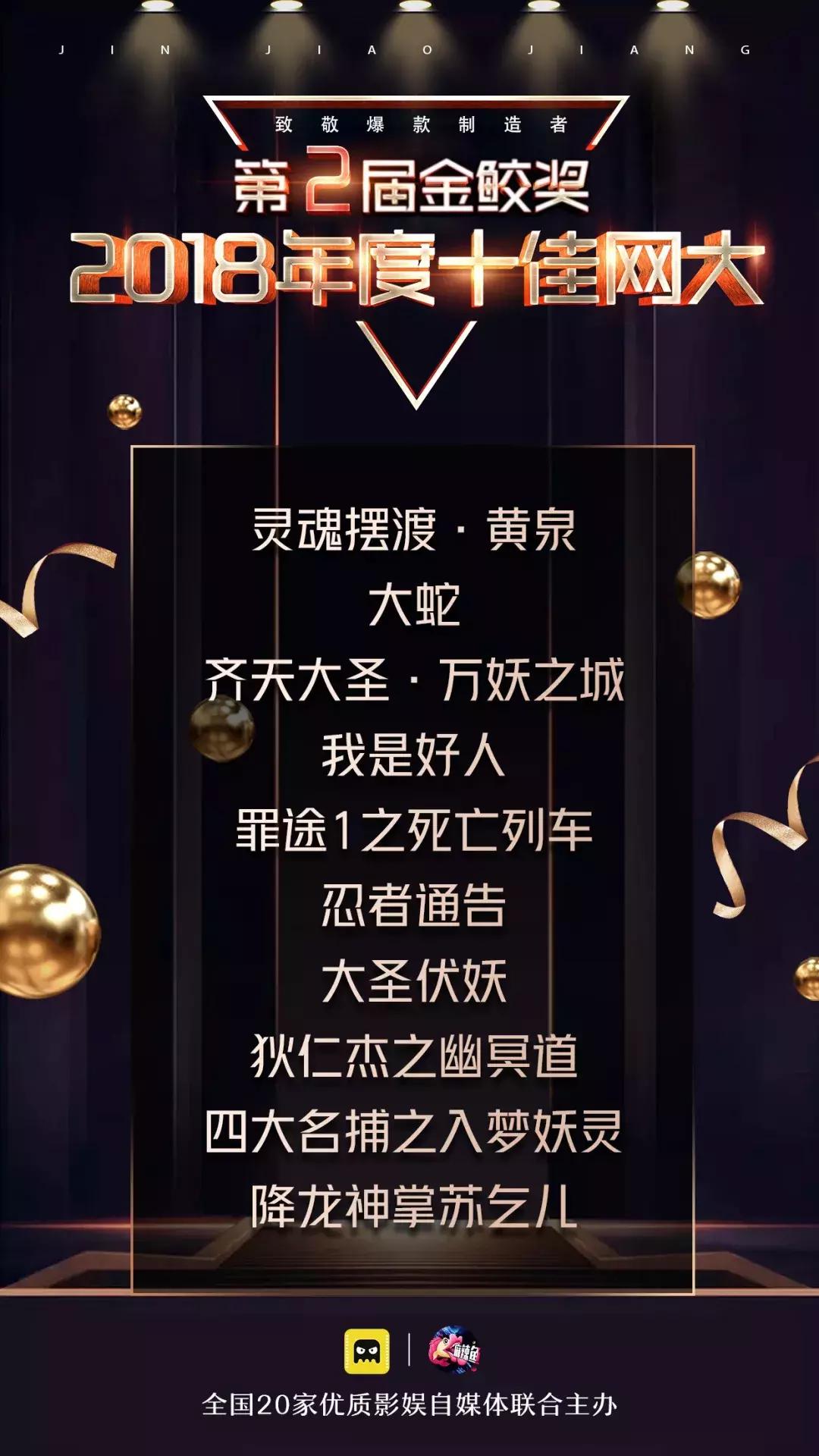 千人见证，大咖云集，第二届金鲛奖致敬2018年度网生爆款