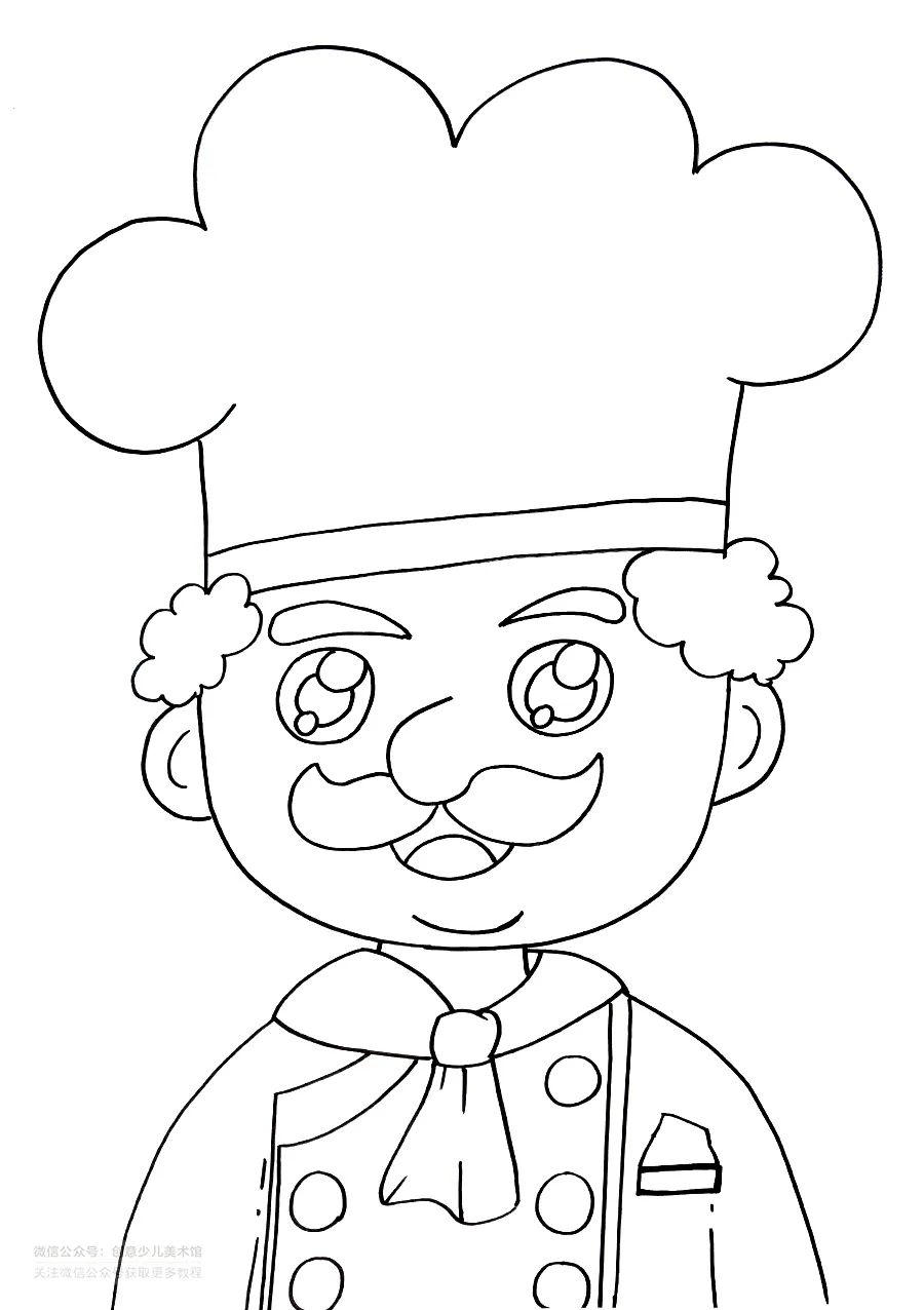 儿童画厨师食物图片,儿童画教学美食