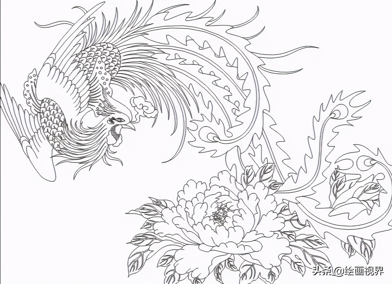 凤鸟纹怎么画最简单,凤纹手绘图片大全