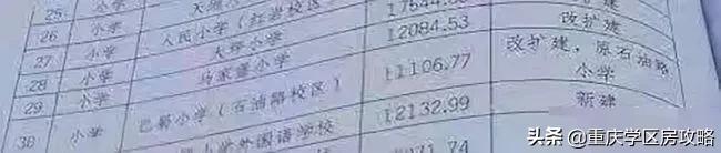 重庆华岩片区小学排名,重庆各区第二梯队的小学有哪些