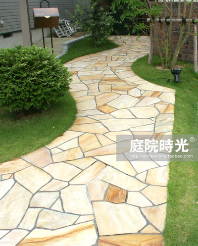 中式庭院古代老石板铺装,庭院铺装样式区域颜色搭配