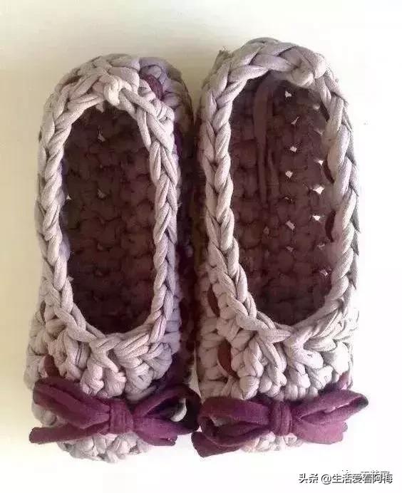 毛线地板拖鞋编织教程全过程,钩拖鞋的各种钩织教程