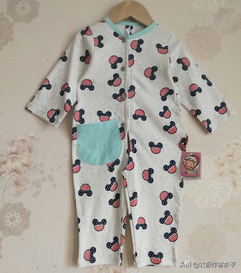 爸爸的旧t恤,自制宝宝连体衣裁剪图80码
