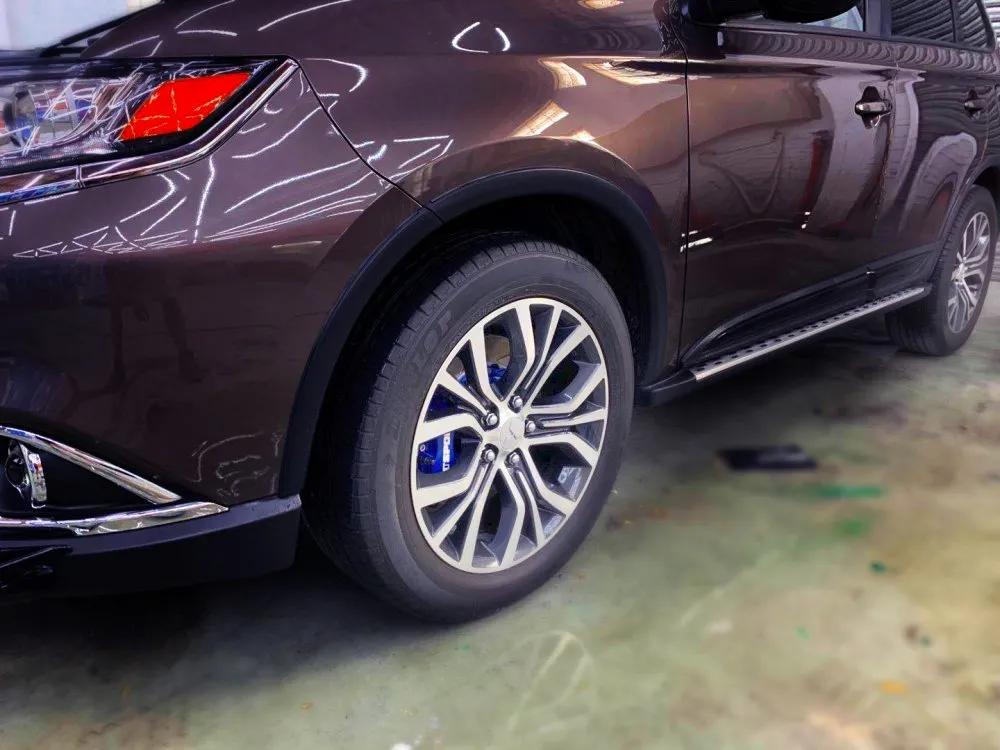 欧蓝德改装越野胎减震升高,欧蓝德改装at轮毂