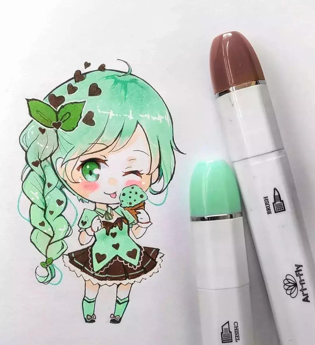 可爱动漫人物手绘马克笔,马克笔好看的动漫人物