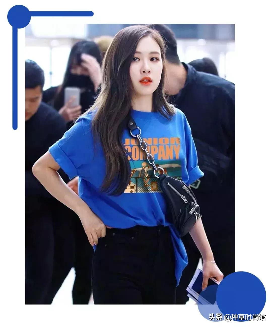 羊毛卷头发t恤穿搭,夏季烫羊毛卷穿搭