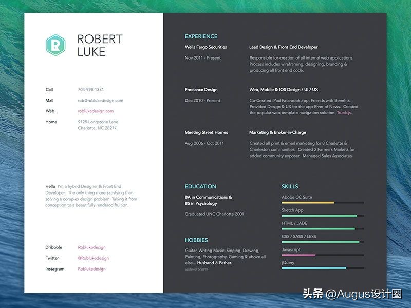 个人简历创意设计教程word,创意设计简历模板范文