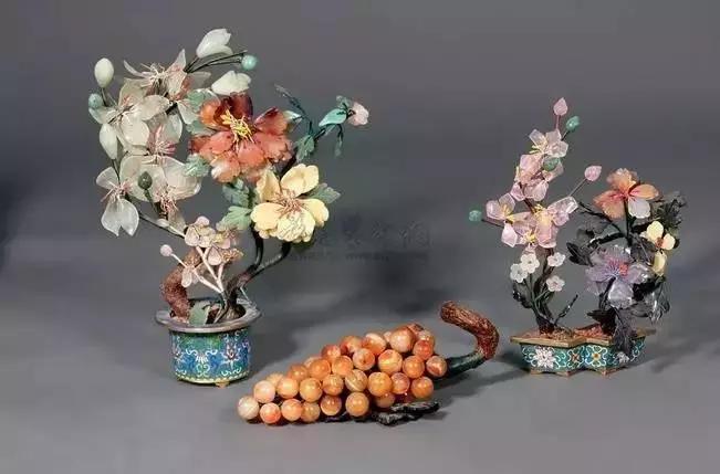 故宫里的玉石盆景,故宫景泰蓝盆景欣赏