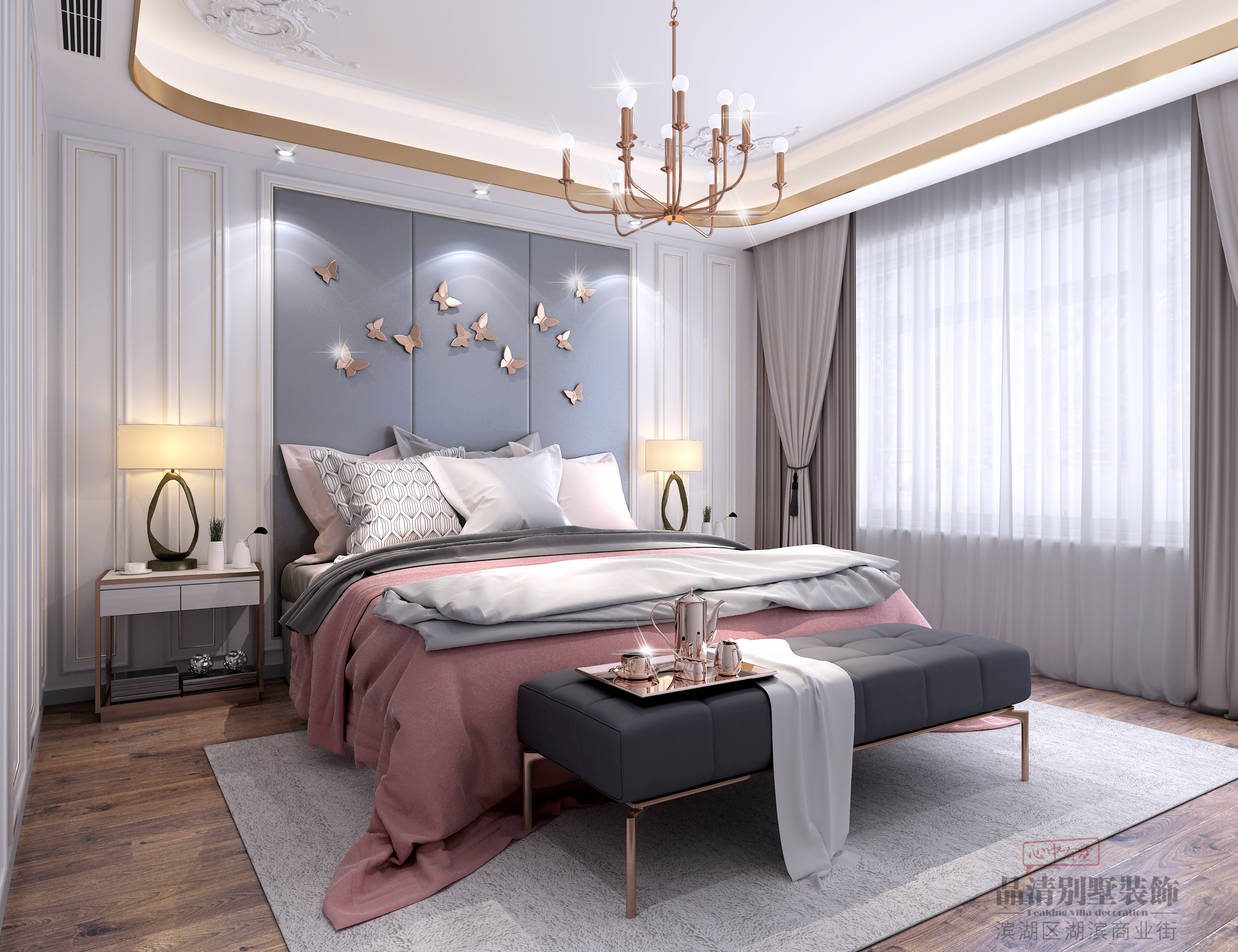 万科118现代装修风格全屋效果图,万科115平横厅装修风格现代简约