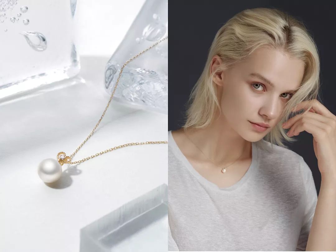 金色珍珠和啥搭配显高级感,极简风配珍珠项链
