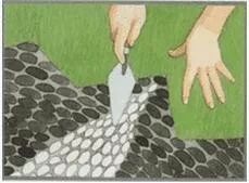 小鹅卵石路面是怎么铺装的,鹅卵石铺装路面方法