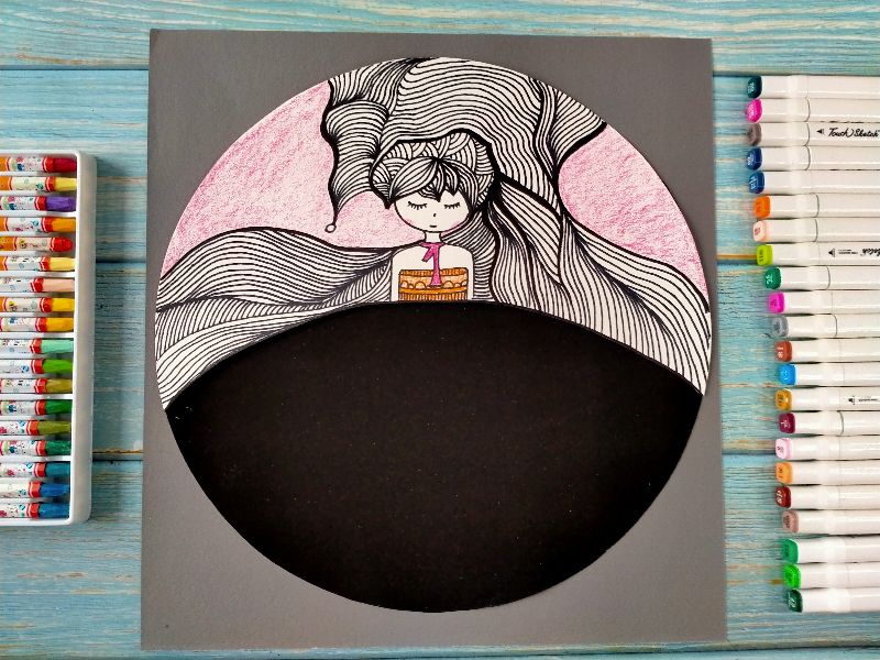 用卡纸画公主的小裙子,可打印的儿童涂色画公主