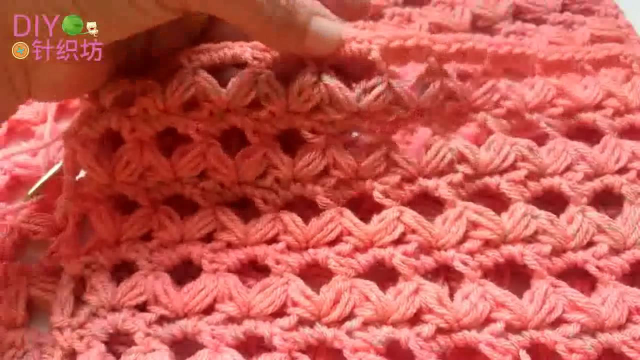 针织镂空三角围巾编织教程,针织围巾三角图案