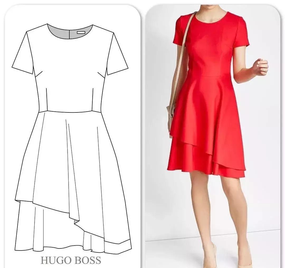 大摆长袖连衣裙30到40岁,四十岁红色高档新款有领连衣裙