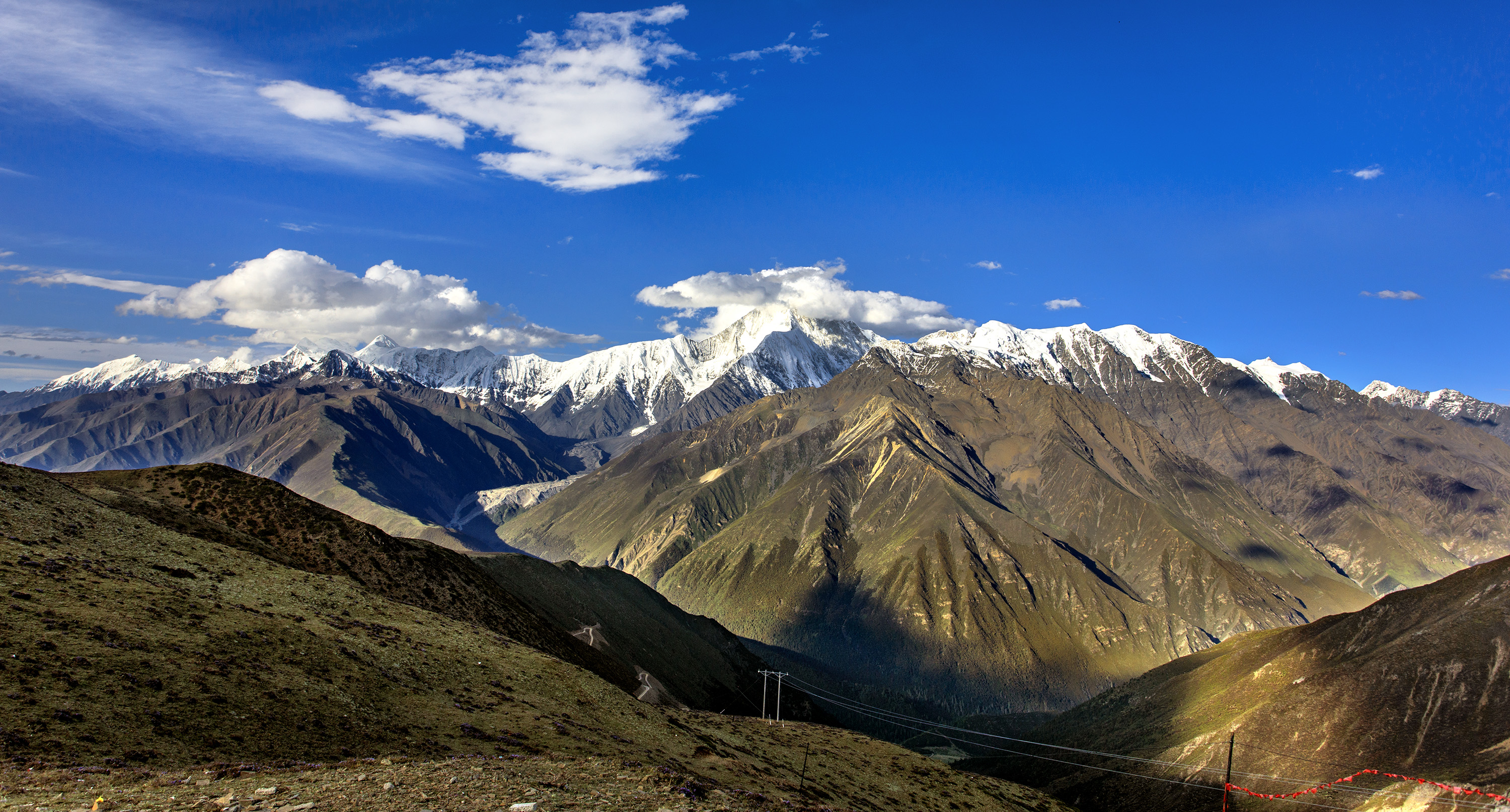 贡嘎雪山自由旅拍,里索海贡嘎雪山全景