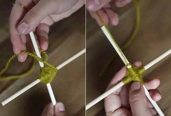 粗毛线绕花朵教程,毛线筷子绕花朵教程
