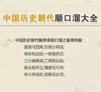 上下五千年朝代顺序图顺口溜,中华五千年历史朝代顺口溜