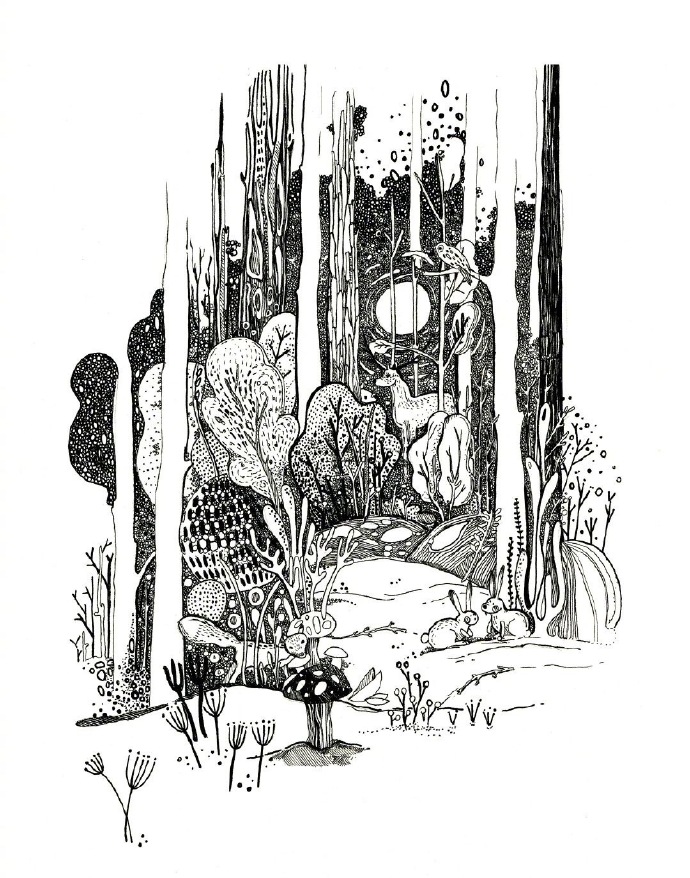 插画手绘房子黑白,手绘黑白插画作品