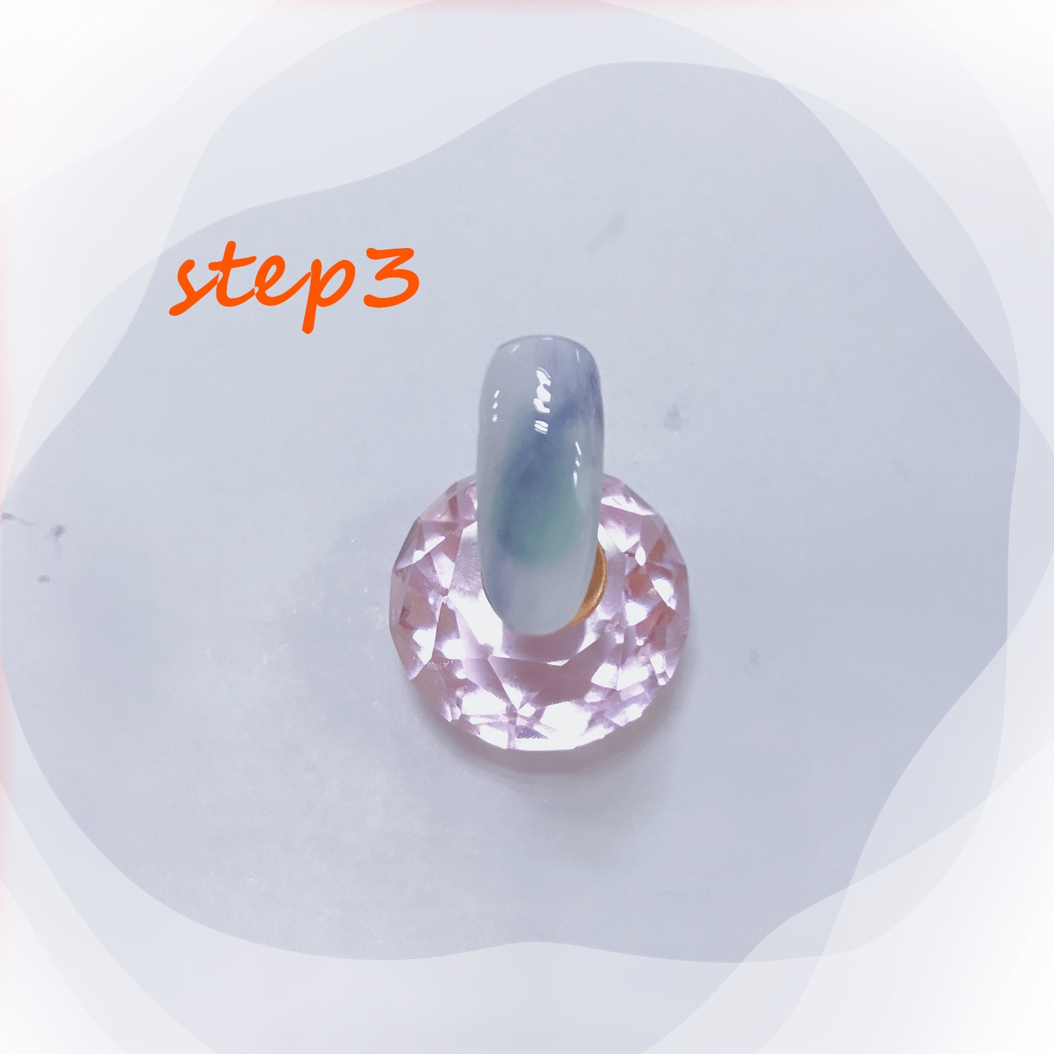 晕染蓝色美甲教程,仙气美甲晕染款式