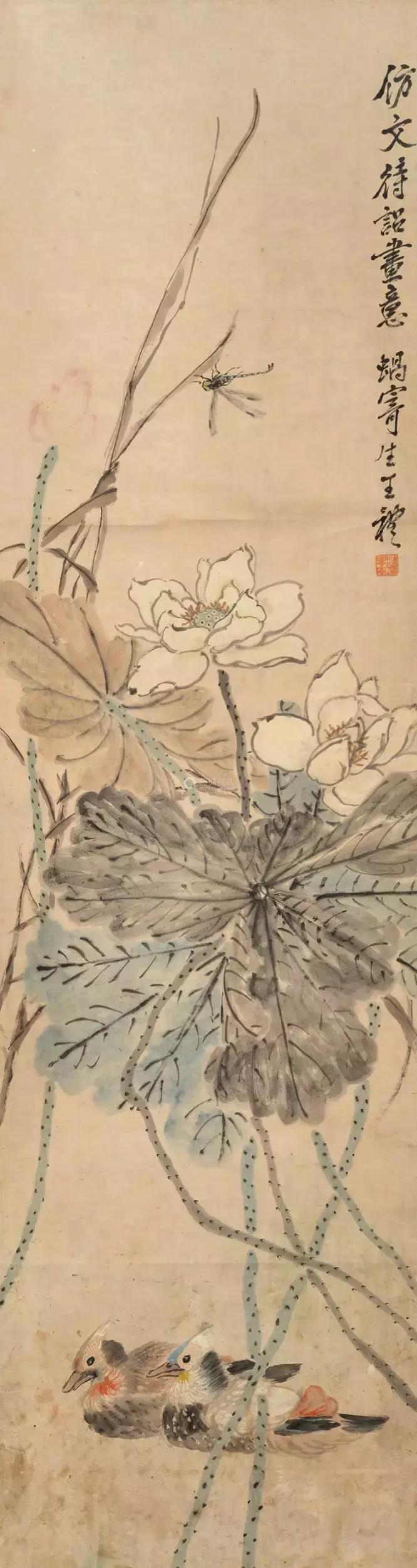 潘天寿100幅花鸟画欣赏,潘天寿花鸟画构图法