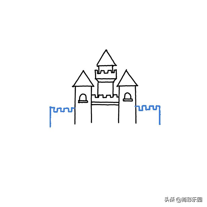 画公主的城堡简笔画,城堡公主和王子怎么画简笔画