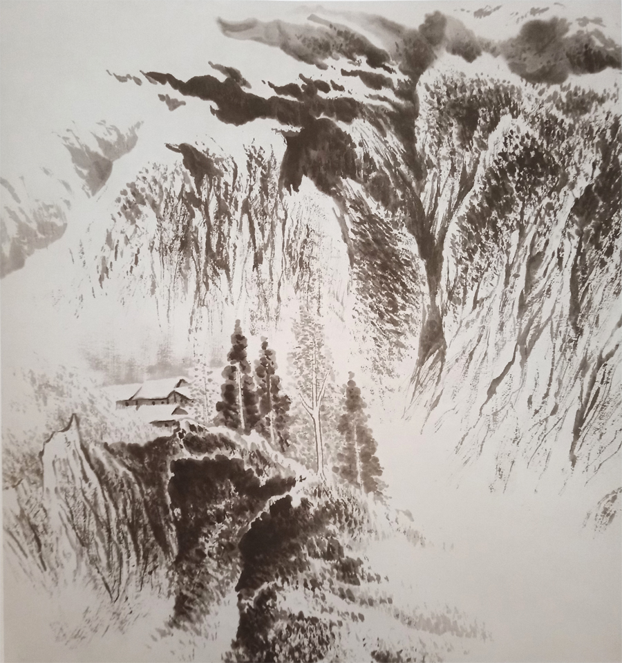 雪的画法10分钟学会画雪景,水彩画雪景的画法步骤