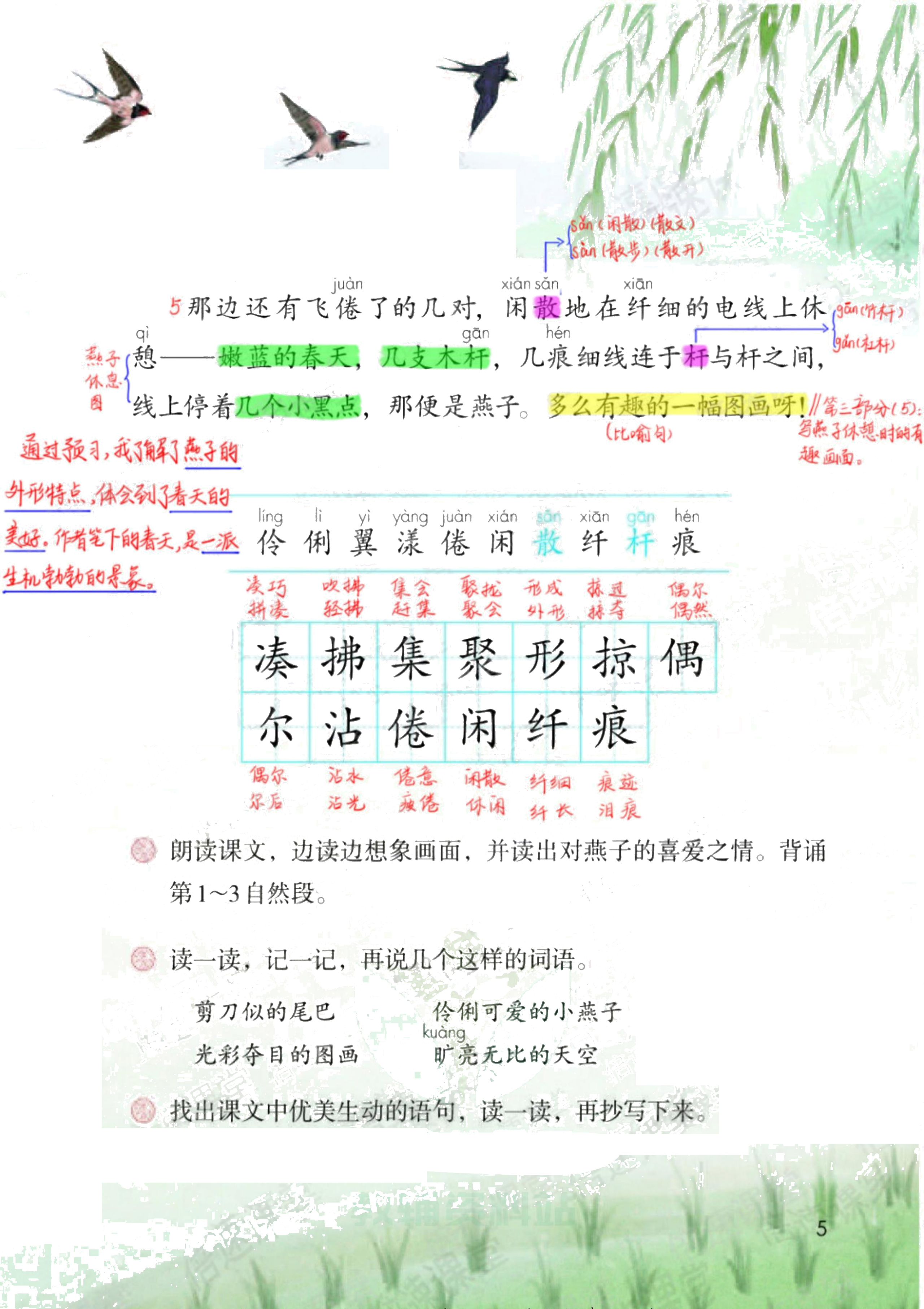 三年级语文下人教版第一单元笔记,三年级语文下册笔记完整版三单元