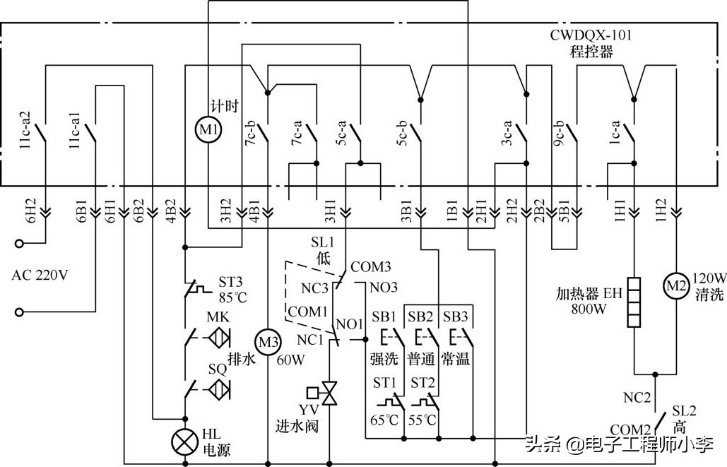 商用洗碗机电路预留,自动洗碗机电路图讲解