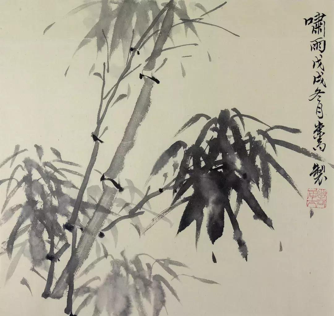 梅兰竹菊国画中的山石画法,梅兰竹菊国画写意教学视频