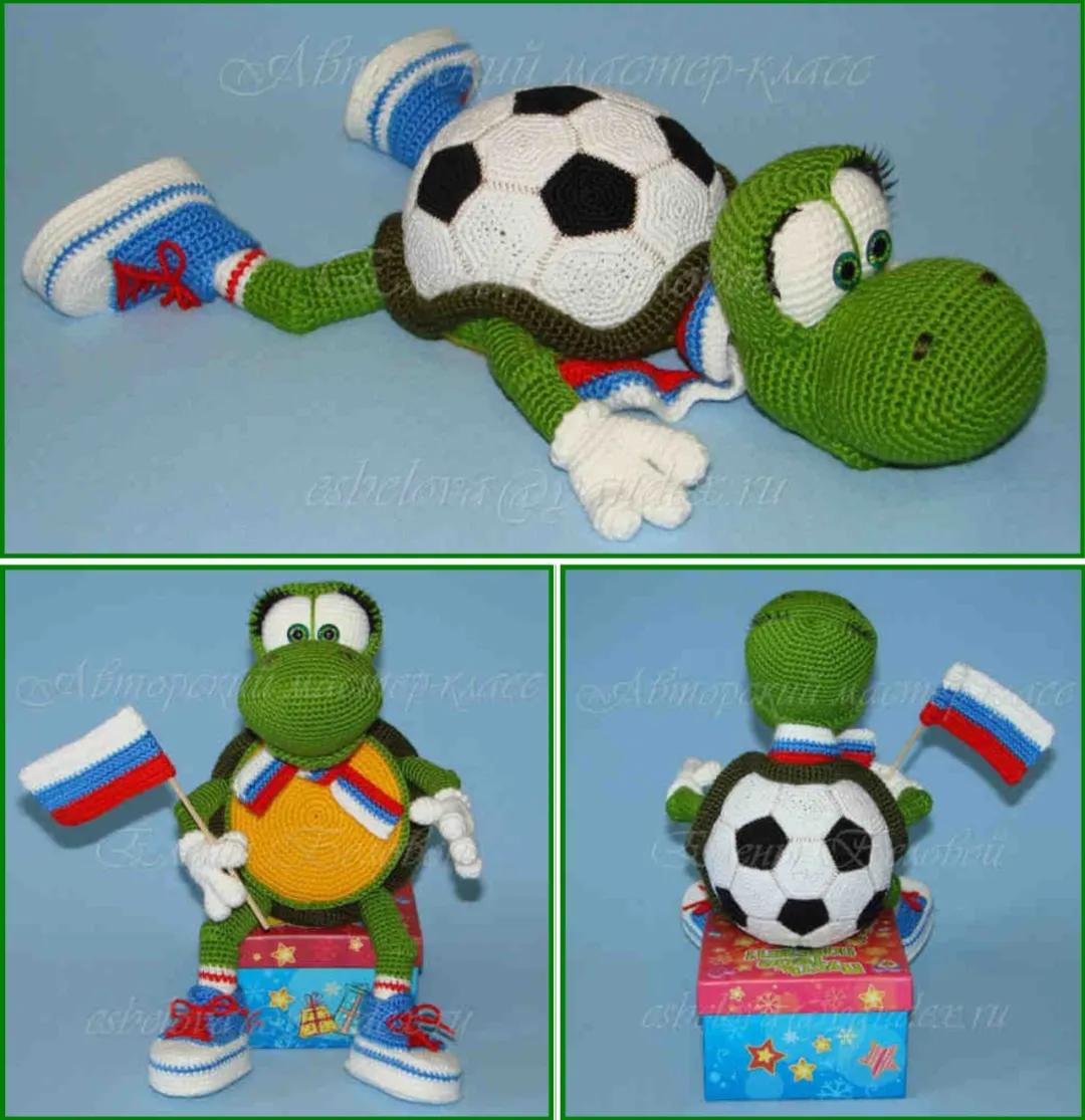 钩针足球的图解,世界杯吉祥物足球钩织教程