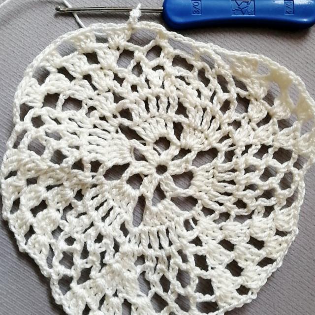 棉线钩16cm直径的杯垫,钩针钩织杯垫视频