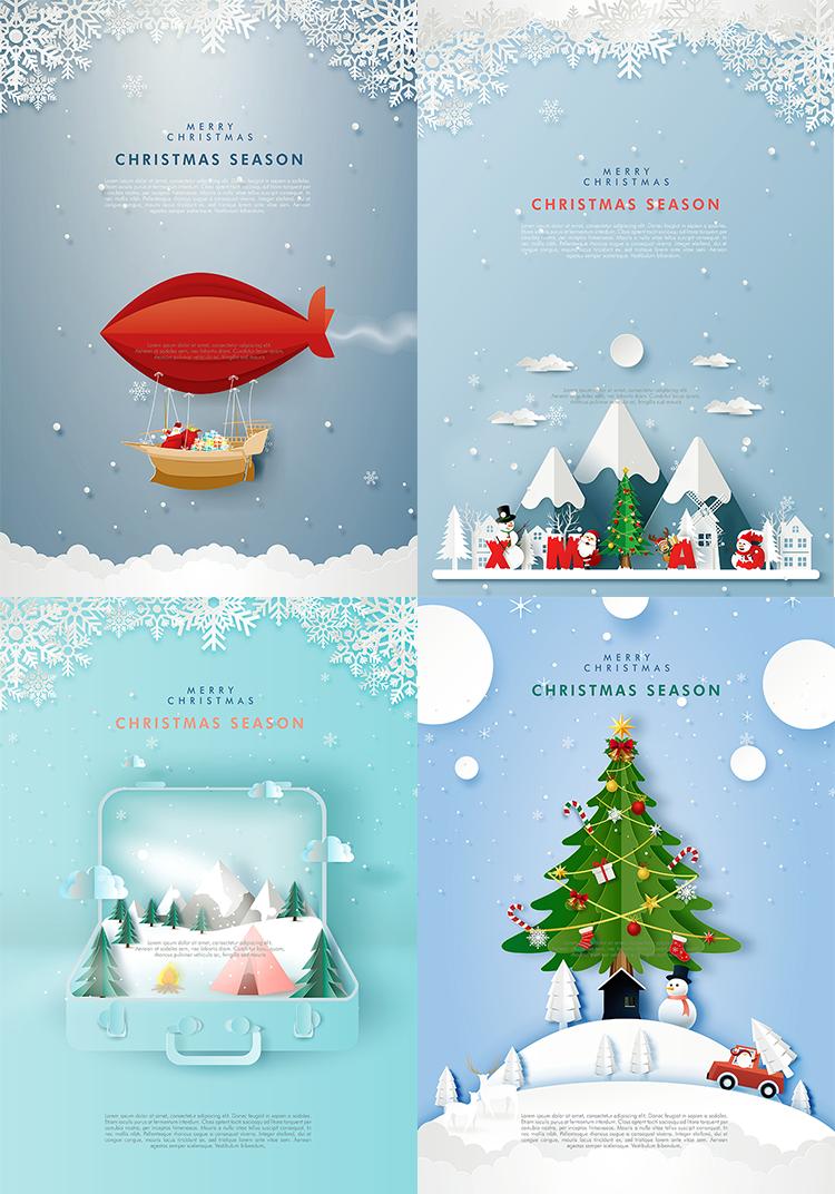 圣诞节主题海报制作图片,圣诞节海报素材和教程视频